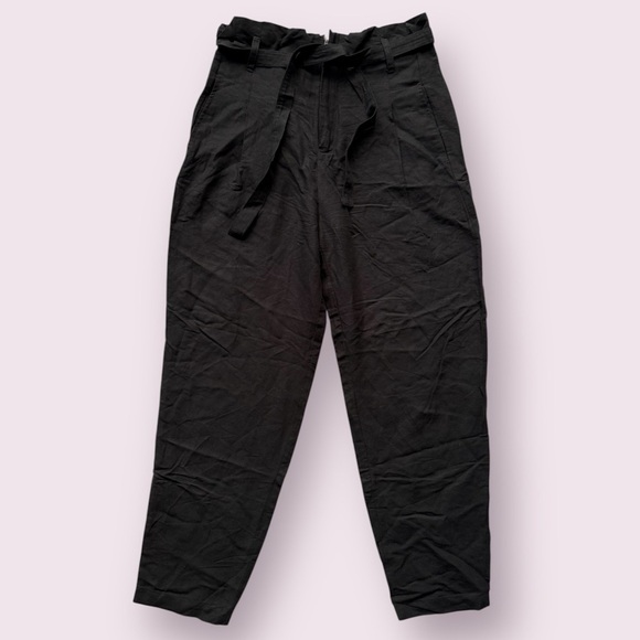 Blank NYC Pants - Blank NYC Black Paper Bag Linen Pants 25